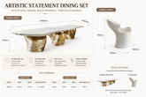 Artistic Statement Dining Table & Chair Set | Seats Up to 10 | W9 Style