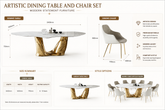 Artistic Dining Table and Chair Set – Modern Statement Furniture