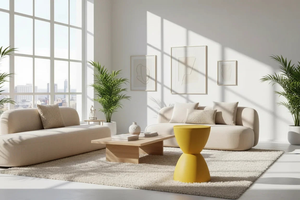 Aesthetic Minimalist Round Stool | Designer Seating in 15 Colours | 30x43cm